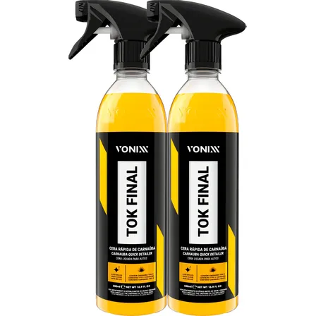 02 Cera Carnaúba Automotiva Líquida Tok Final Vonixx 500ml