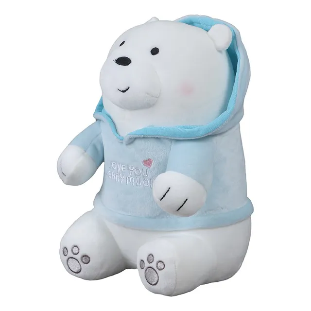Miniso Peluche We Bare Bears Polar Con Capucha Y Suéter 23.8 Color Blanco
