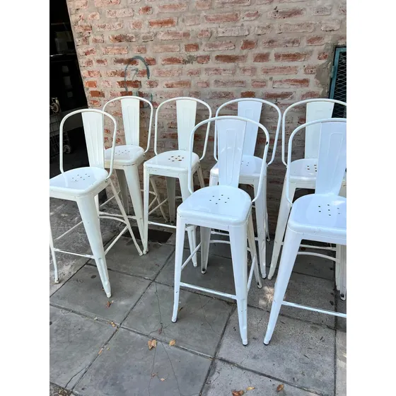 Banqueta Alta Tolix Con Respaldo 75 Cm