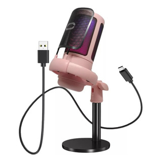 Microfone Condensador Gamer Rgb Streamer Plug & Play Usb P2 Microfone Condensador Gamer Rgb Streamer Plug & Play Usb P2