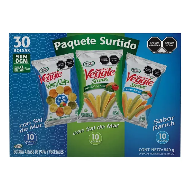 Garden Veggie Papas Surtidas 30 Pzas De 28 G Msi