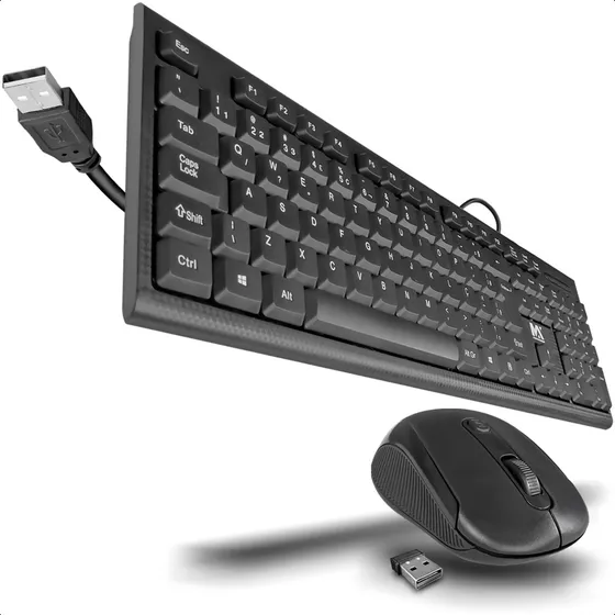Kit Teclado Usb E Mouse Wireless 3200 Dpi Para Home Office