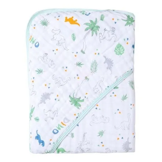 Toalha De Banho Bebê Soft Com Capuz Dinossauro Papi