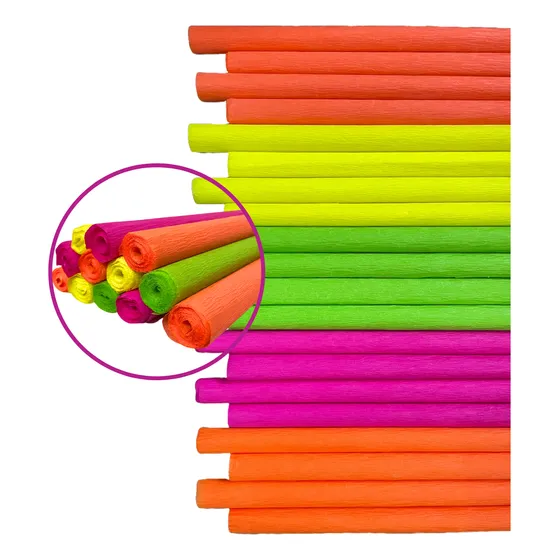 Crepom Impermeável Neon 48cm X 2mts 4 Folhas