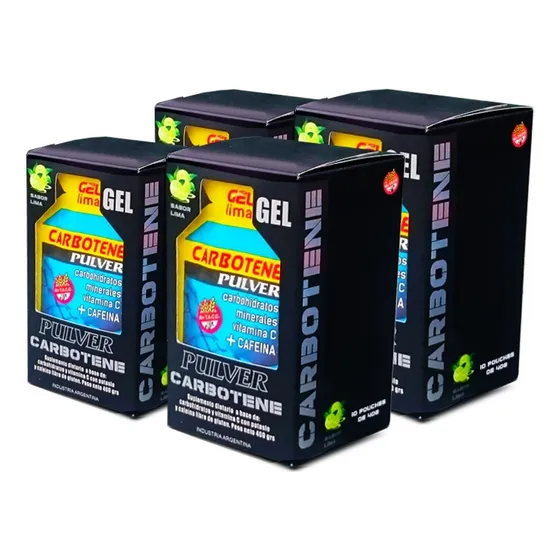 4 Carbotene Gel Pulver Cafeina 40 Geles 40 Gramos Energia Ya