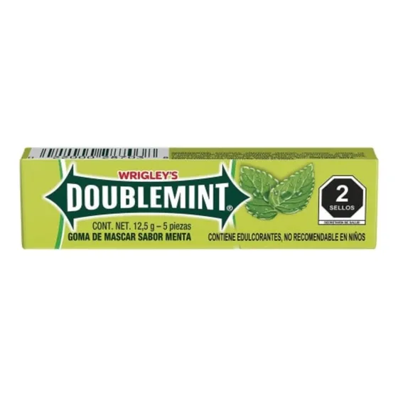 10 Pzas Goma De Mascar Wrigleys Doublemint Sabor Menta 12.5