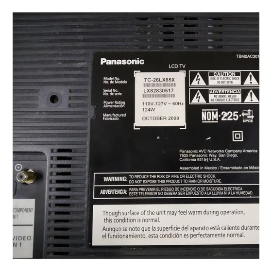 Pantalla De Repuesto Para Tv Panasonic Tc-26lx85x