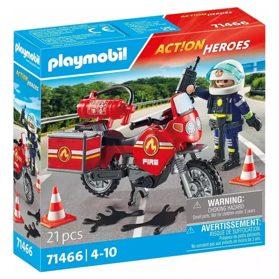 Playmobil Action Heroes 71466 Moto De Bomberos
