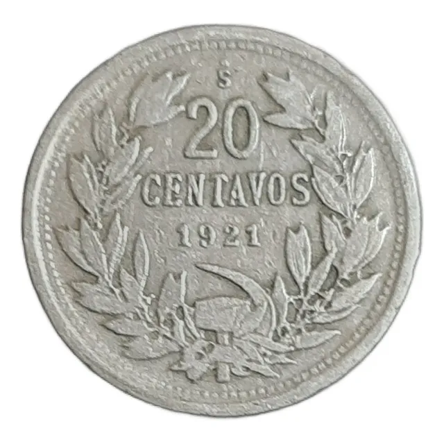 Moneda Chilena 20 Centavos Distintos Años Desde 1921 Al 1925