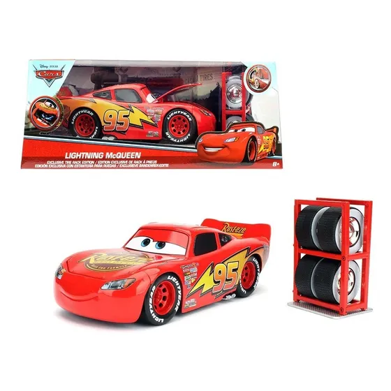 Rayo McQueen Cars Jada Toys 1:24 Metal Rojo Llantas Extras Realista