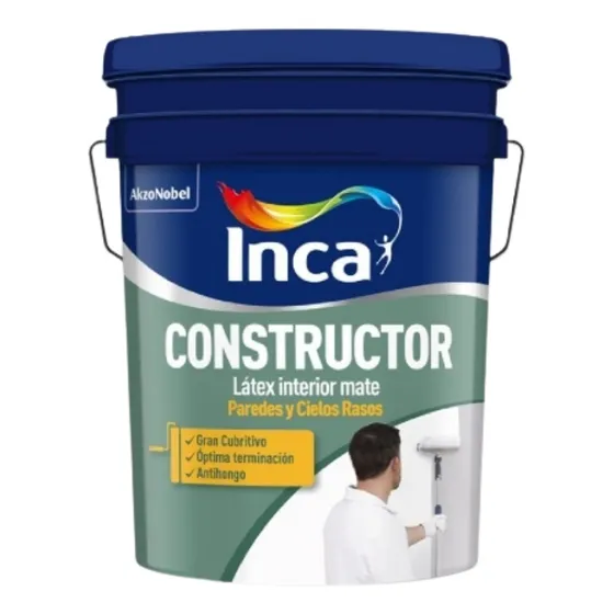 Pintura Interior Latex Antihongos Inca Constructor 20kg Color Blanco