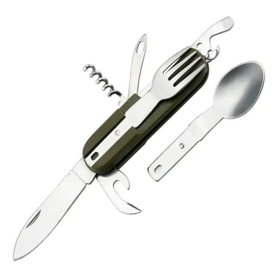 Cuchillo Caza Set De Cubierto Supervivencia Camping Trekking