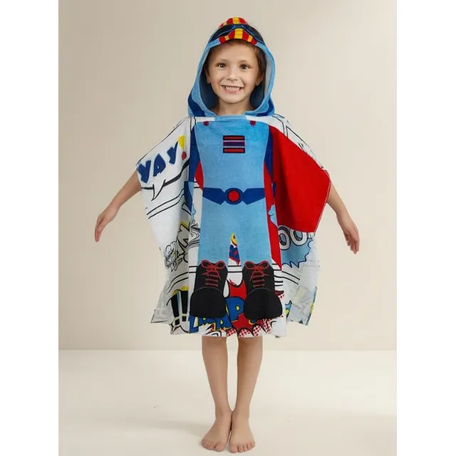 Toalla Poncho Niños Playa Superhéroe 100% Algodón - Piki.uy