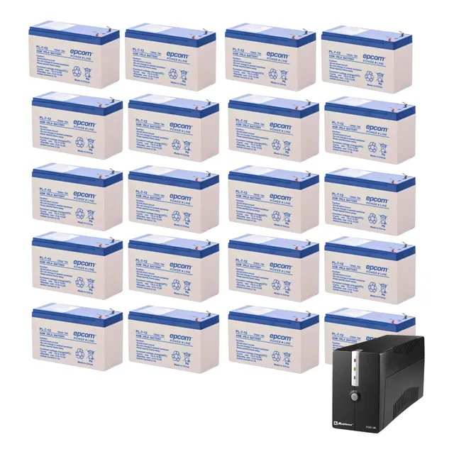 20 Baterias Epcom Ups Pl-1270 F1 Respaldo 12v 7ah Recargable