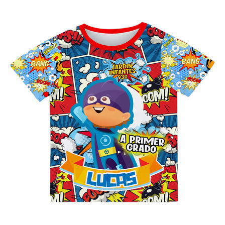 Remera De Egresados Jardín Niños Comic Personalizada Remera De Egresados Jardín Niños Comic Personalizada
