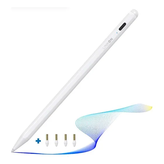 Lapiz Pencil Tactil Linkon Stylus Para Apple iPad Palm Rejec - Color Blanco