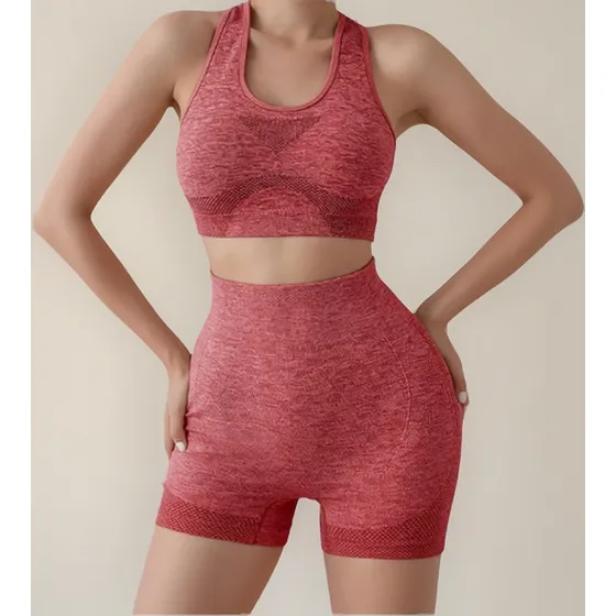 Conjunto Yoga, Mujer Legging, Top Sujetador, Short Push Up