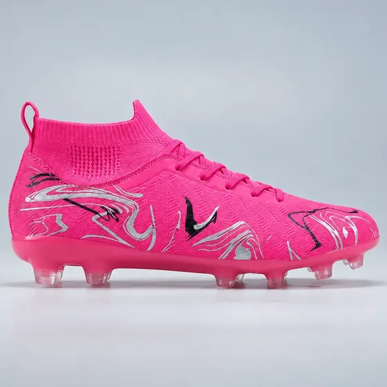 Chuteira Rosa Campo Grama Natural Meinha Futebol Merks Wave