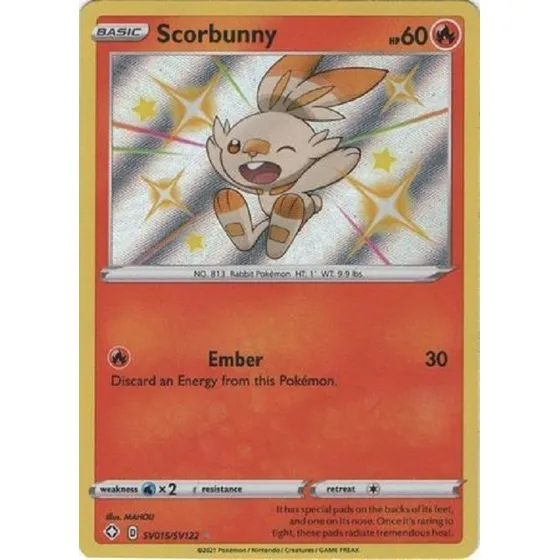 Scorbunny Sv15/sv122 Shiny Raro Pokemon Tcg