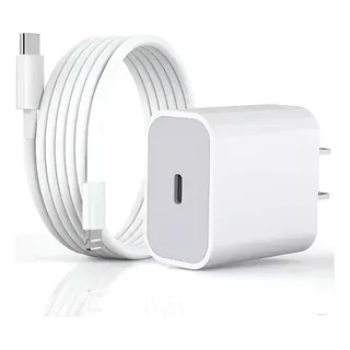 Cargador Para iPhone Carga Rápida 20w + Cable Usb C Blanco