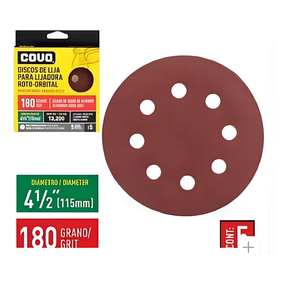 Discos Lija Roto-orbital 4.5'' Grano 180 Cv-fsp-15180