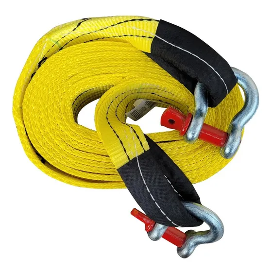 Eslinga De Remolque Rescate Con Grilletes Vabenne 75mm X 5 Metros 10000kg Color Amarillo