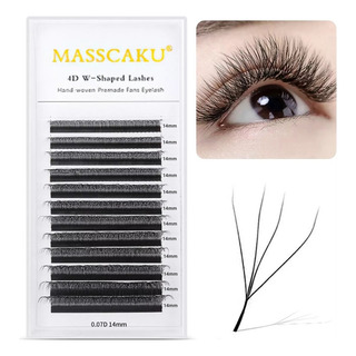 Extensiones De Pestañas Masscaku W Forma 4d 0.07d 8-15mm Extensiones De Pestañas Masscaku W Forma 4d 0.07d 8-15mm