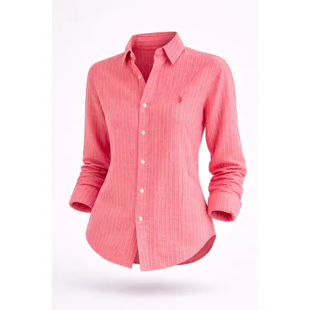 Camisa Original Linho Camiseta Listrada Rosa Feminina Promo Rosa Linho G