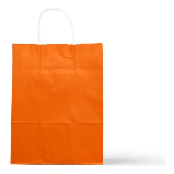 Sacola De Papel Kraft Colorido P 18x22x9cm 50und Cor Laranja