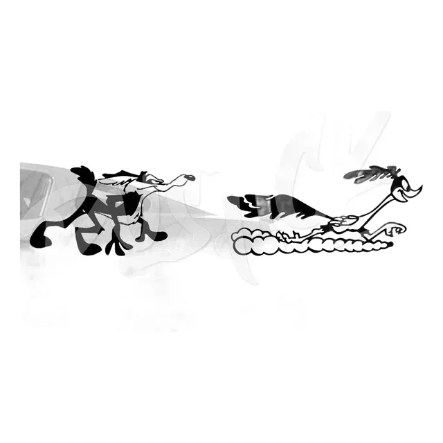 Calco Coyote Y Correcaminos Calcomanía Autoadhesiva Sticker