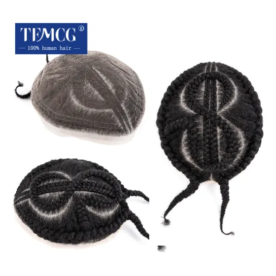 Prótese De Cabelo Masculina De Renda Completa Com Trancinha
