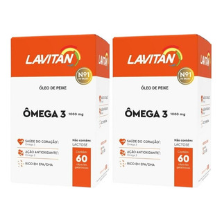 Kit Lavitan Ômega 3 1000mg Com 2un De 60 Cápsulas Cada Kit Lavitan Ômega 3 1000mg Com 2un De 60 Cápsulas Cada