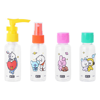 Miniso Kit Botellas De Viaje Bt21 Plástico Multicolores 4 Pi Miniso Kit Botellas De Viaje Bt21 Plástico Multicolores 4 Pi