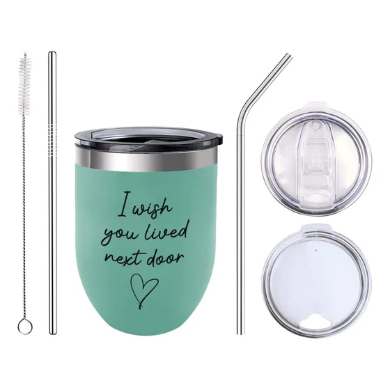 Vaso Vino Friendship 12 Onza Texto  I Wish You Lived Next