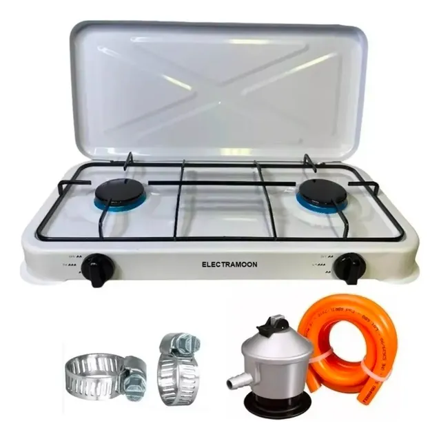 Cocinilla Encimera 2 Platos Con Regulador Y Manguera
