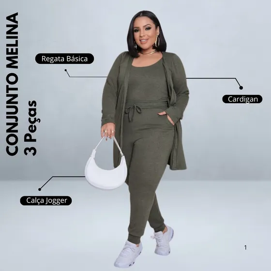 Conjunto Trio Lanzinha Plus Size Feminino Inverno Moda Plus