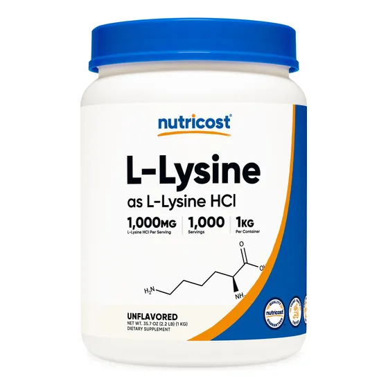 Suplemento Nutricost L-lisina En Polvo, 1 Kg, L-lisina Pura