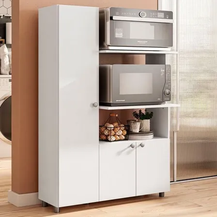 Armário De Cozinha Multiuso Âmbar 3 Portas Forno E Micro Branco
