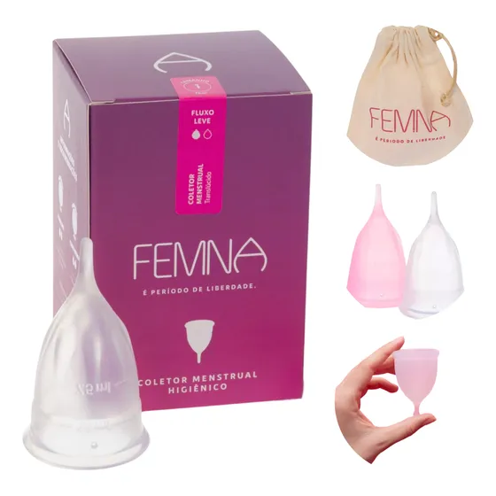 Coletor Menstrual Fluxo Leve E Intenso Viagem Pac 15ml 25ml
