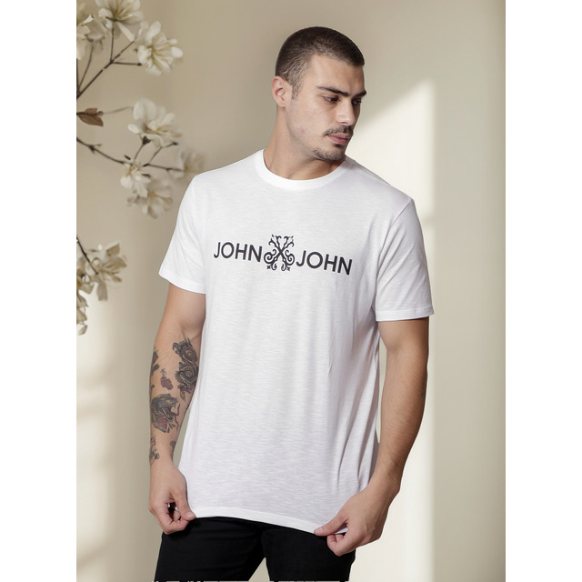 Camiseta John John Masculina Jj Logo Branca Camiseta John John Masculina Jj Logo Branca