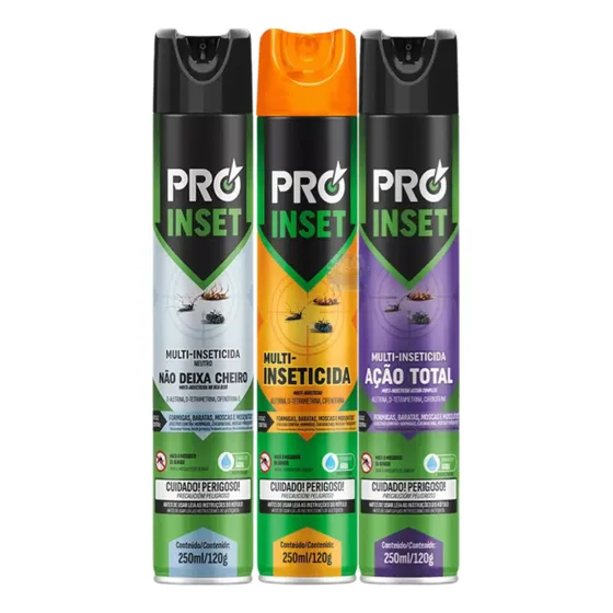 Multi-inseticida Aerossol 250ml Ação Imediata Pro Inset 1uni