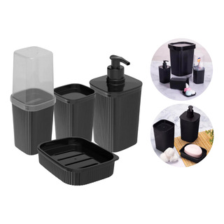 Kit Utensílios De Banheiro Plasutil 4 Unidades Promoção Kit Utensílios De Banheiro Plasutil 4 Unidades Promoção