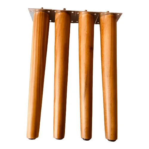 Kit 4 Pés Palito Com Chapas 30cm Para Moveis Rack Sofá Puff