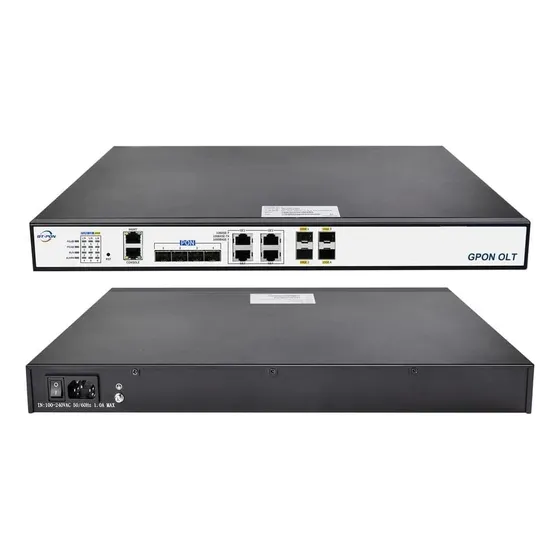 Olt 4 Puertos Gpon 4 Lan 4 Sfp 512 Onus Gigabit Fibra Óptica