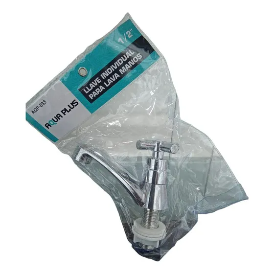 Llave Individual Para Lavamanos De 1/2 Aqua Plus