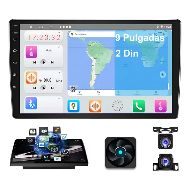 Auto Radio Android 4+64gb 8-core 9puLG Bt Wifi Doble Camara