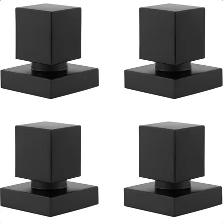 Kit 4 Acabamento Registro Quadrado Metal Preto Padrão Deca Preto Fosco
