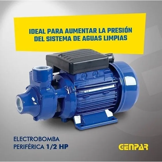 Bomba Periferica 0.5 Hp 110 Volt Genpar Silenciosa 1/2