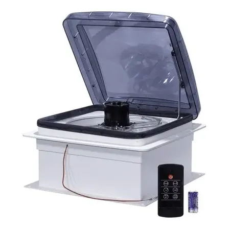 Claraboia Automática Akibra 35x35cm Fumê 12V Com Exaustor e Ventilador