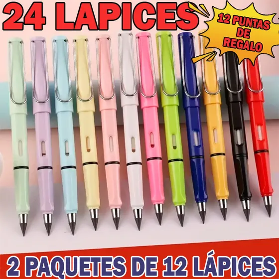 Lápiz Infinito Mágico 24 Unidades Más 12 Puntas De Regalo